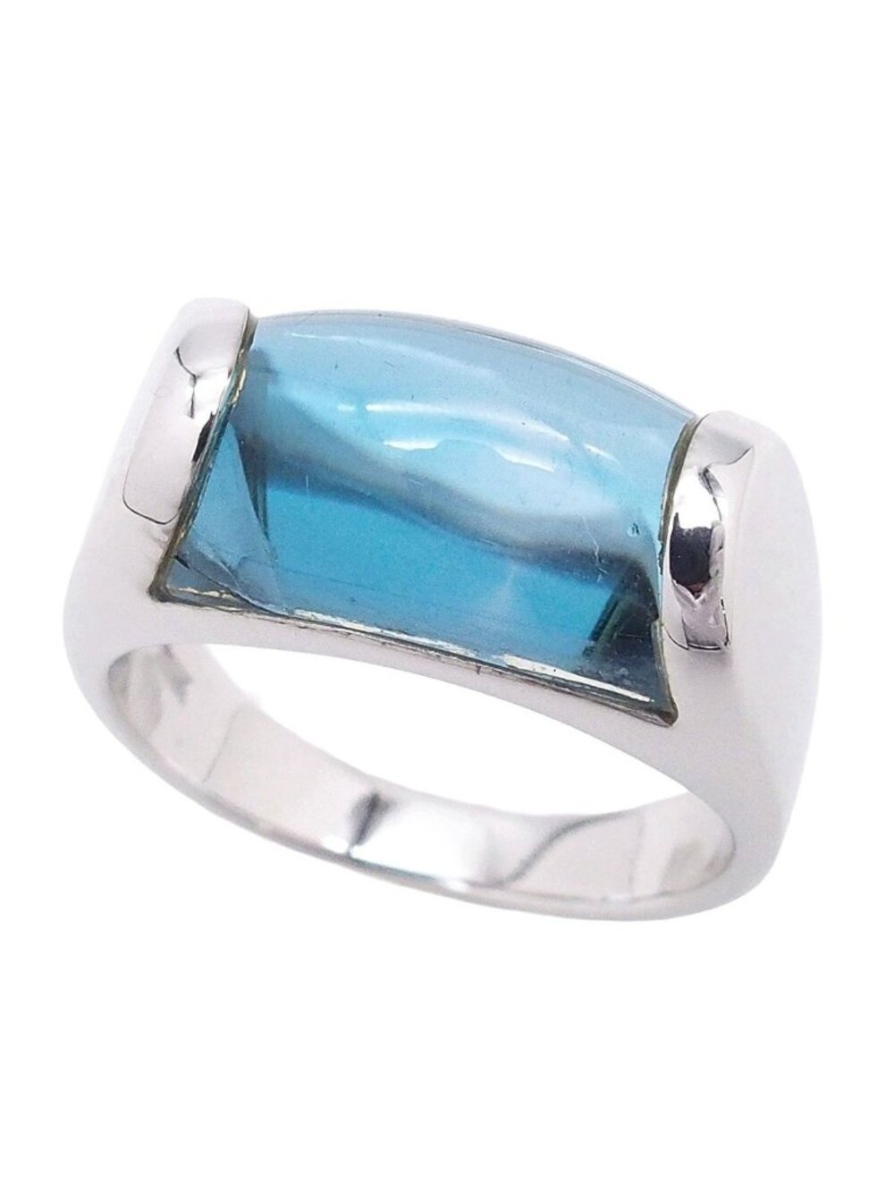 Bvlgari Tronchette Ring Blue White Gold Topaz 18k